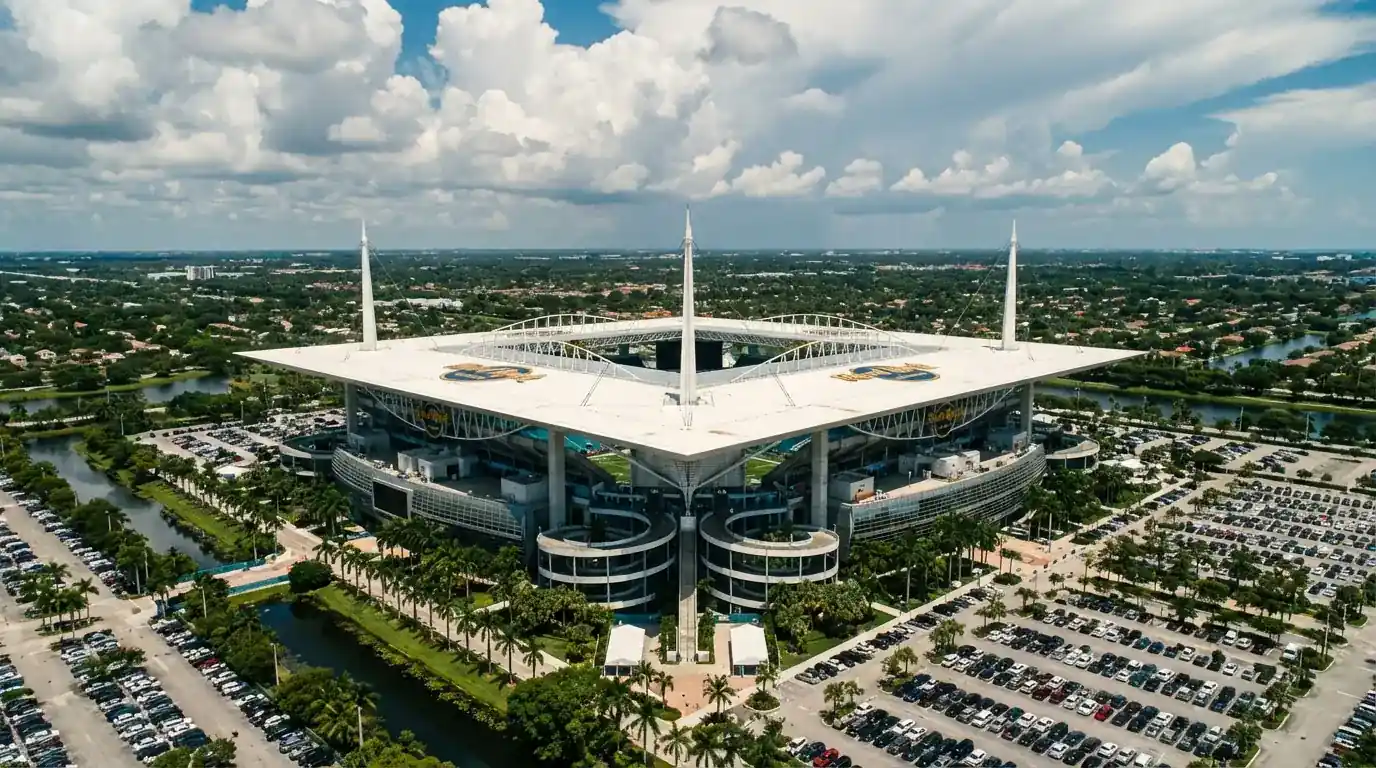 Hard Rock Stadium a Miami Gardens, enceinte du Mondial 2026 avec un climat tropical