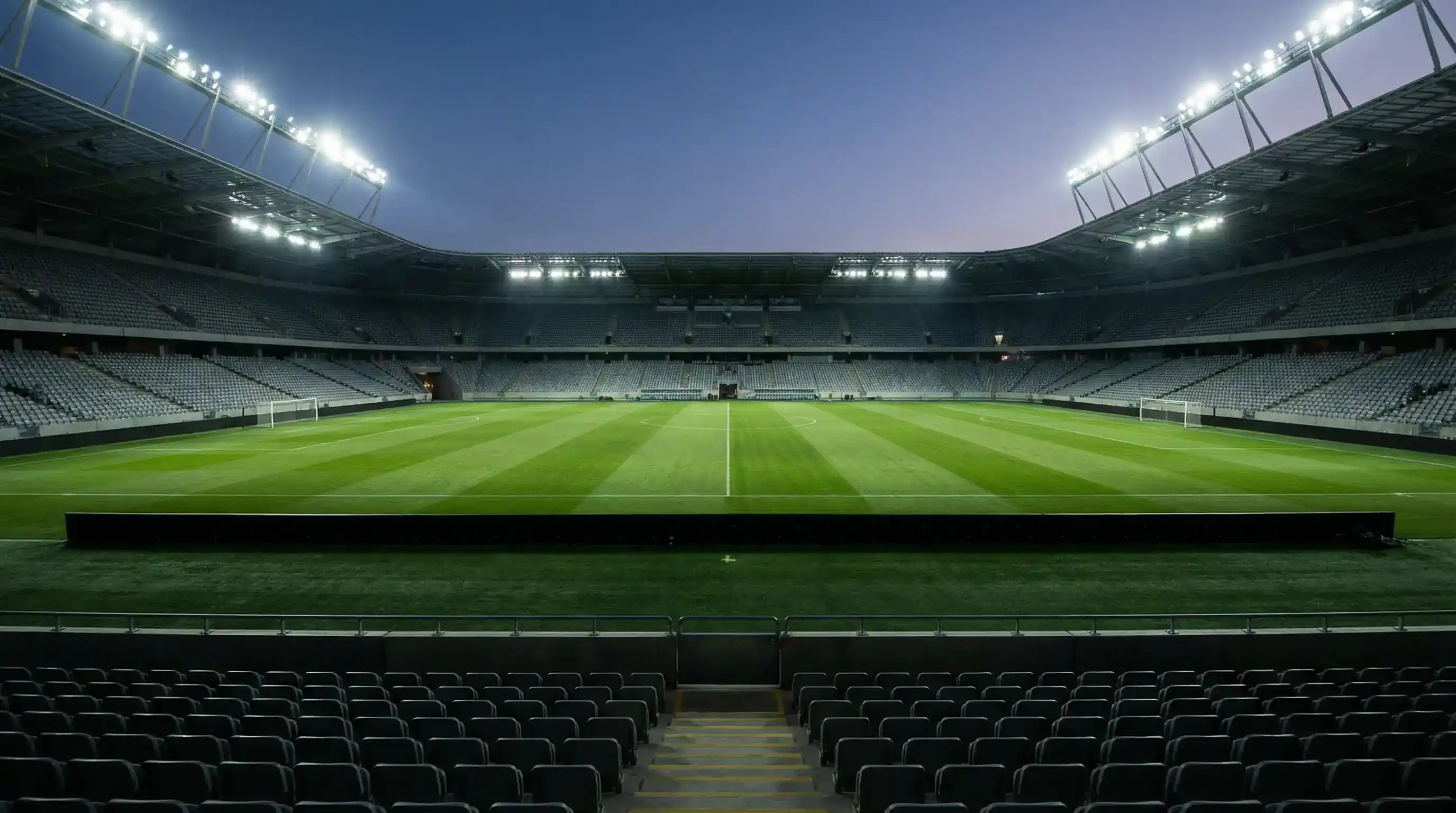 Football stadium pitch with betting odds display for World Cup 2026 bookmakers review